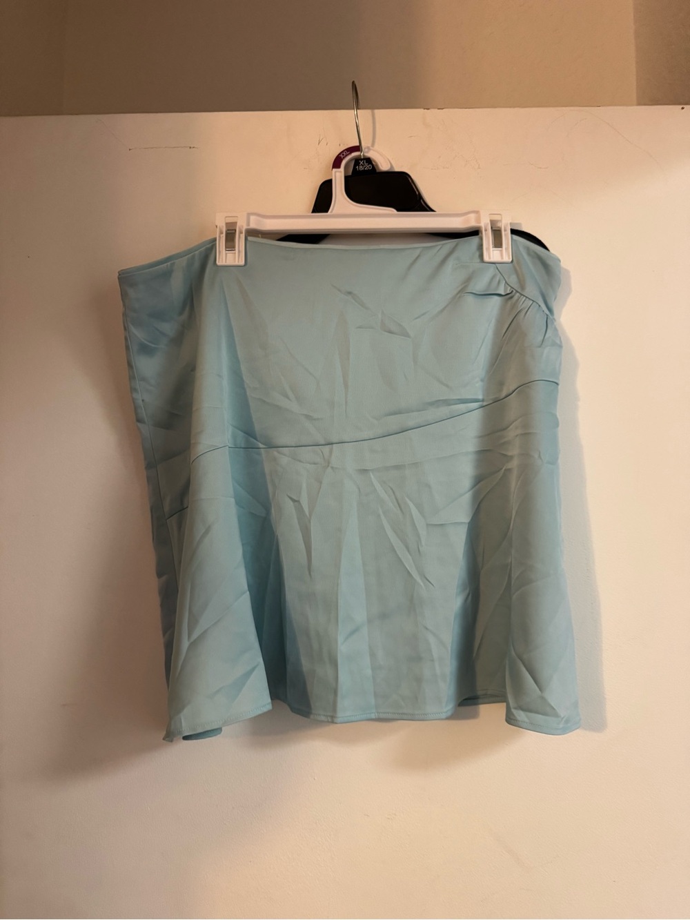 11 Honore Light Blue Satin Skirt